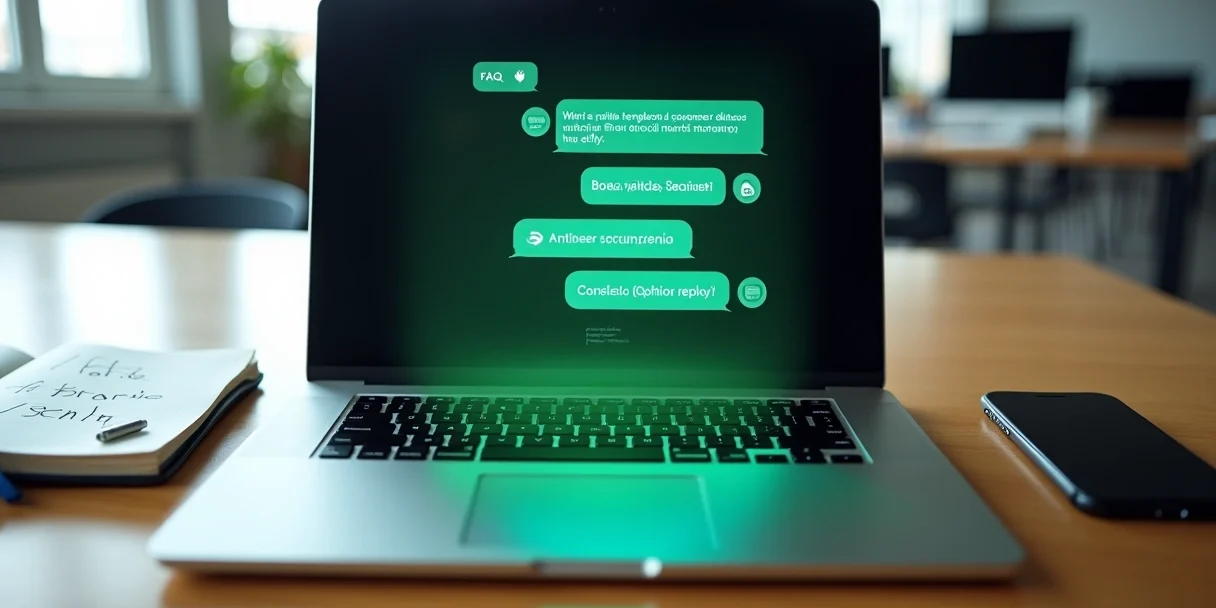 teclado-atalhos-respostas-rapidas-941.webp Teclado com atalhos de respostas rápidas destacando ícone do WhatsApp