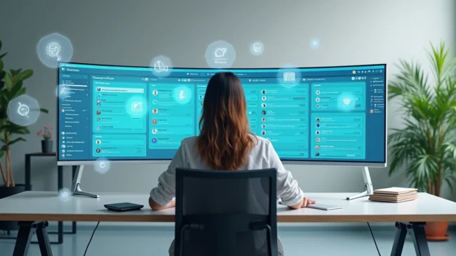 Agente de atendimento controlando fluxo de mensagens em várias filas organizadas