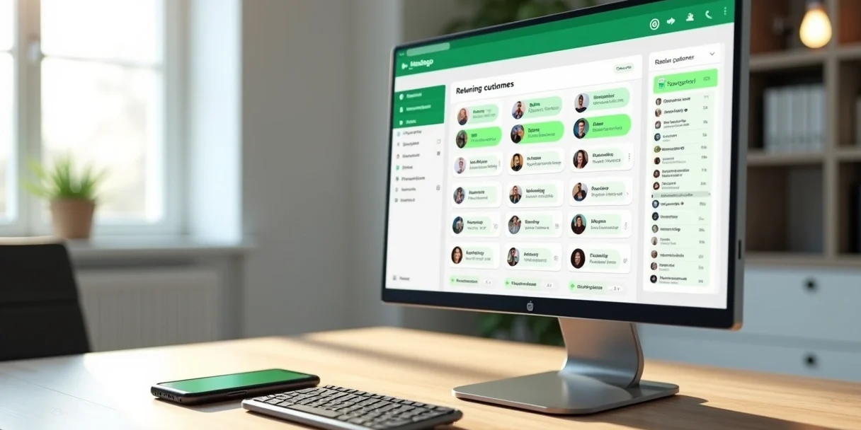 Painel digital destacando clientes recorrentes em atendimento WhatsApp