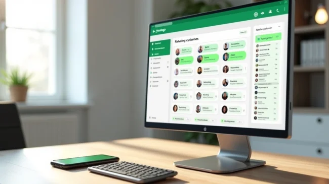 Painel digital destacando clientes recorrentes em atendimento WhatsApp
